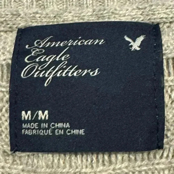 American Eagle Outfitters‎ Size Medium Gray Lightweight Pointelle Dolman Sweater - Picture 4 of 7